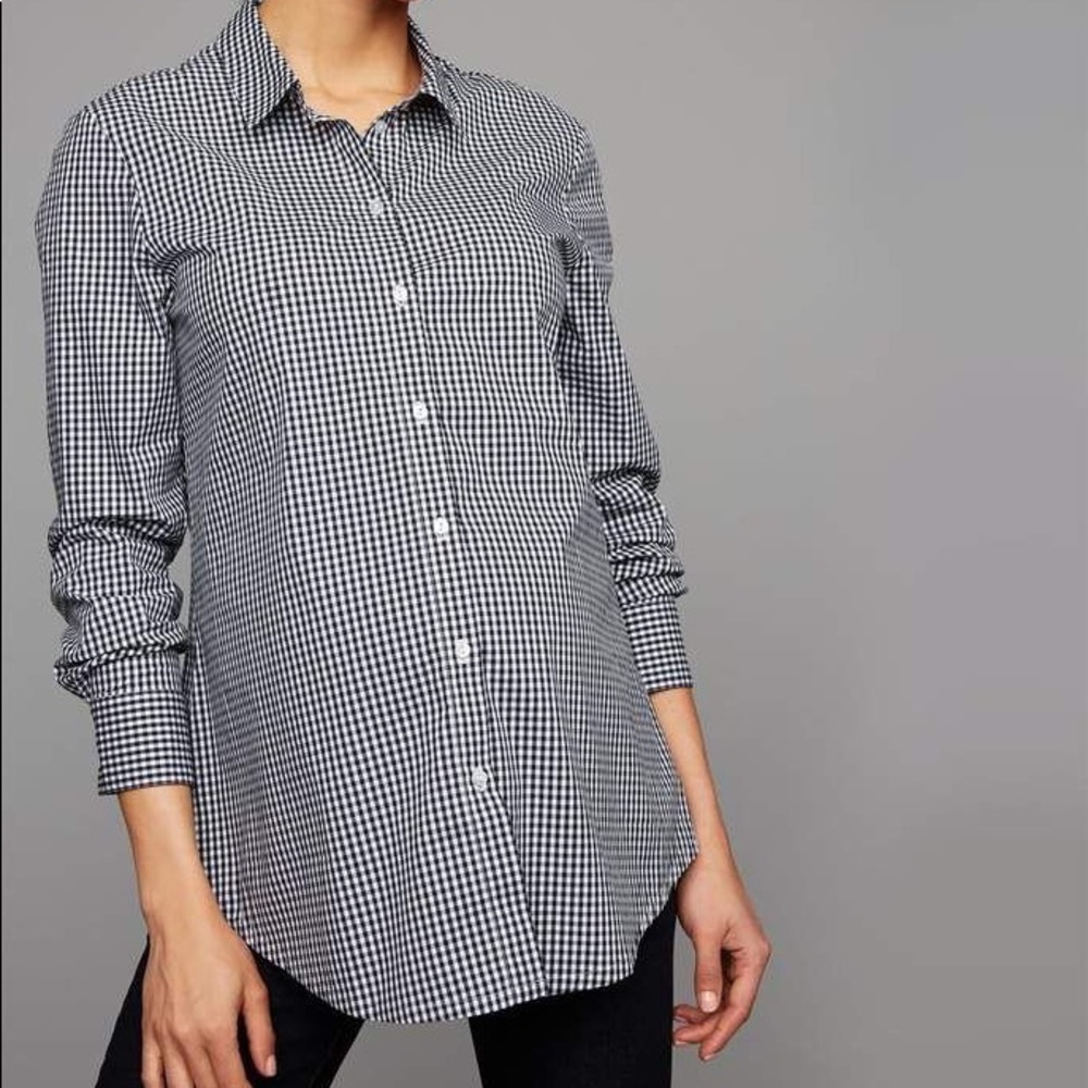Isabella Oliver Maternity Gingham Buttondown Sz 2